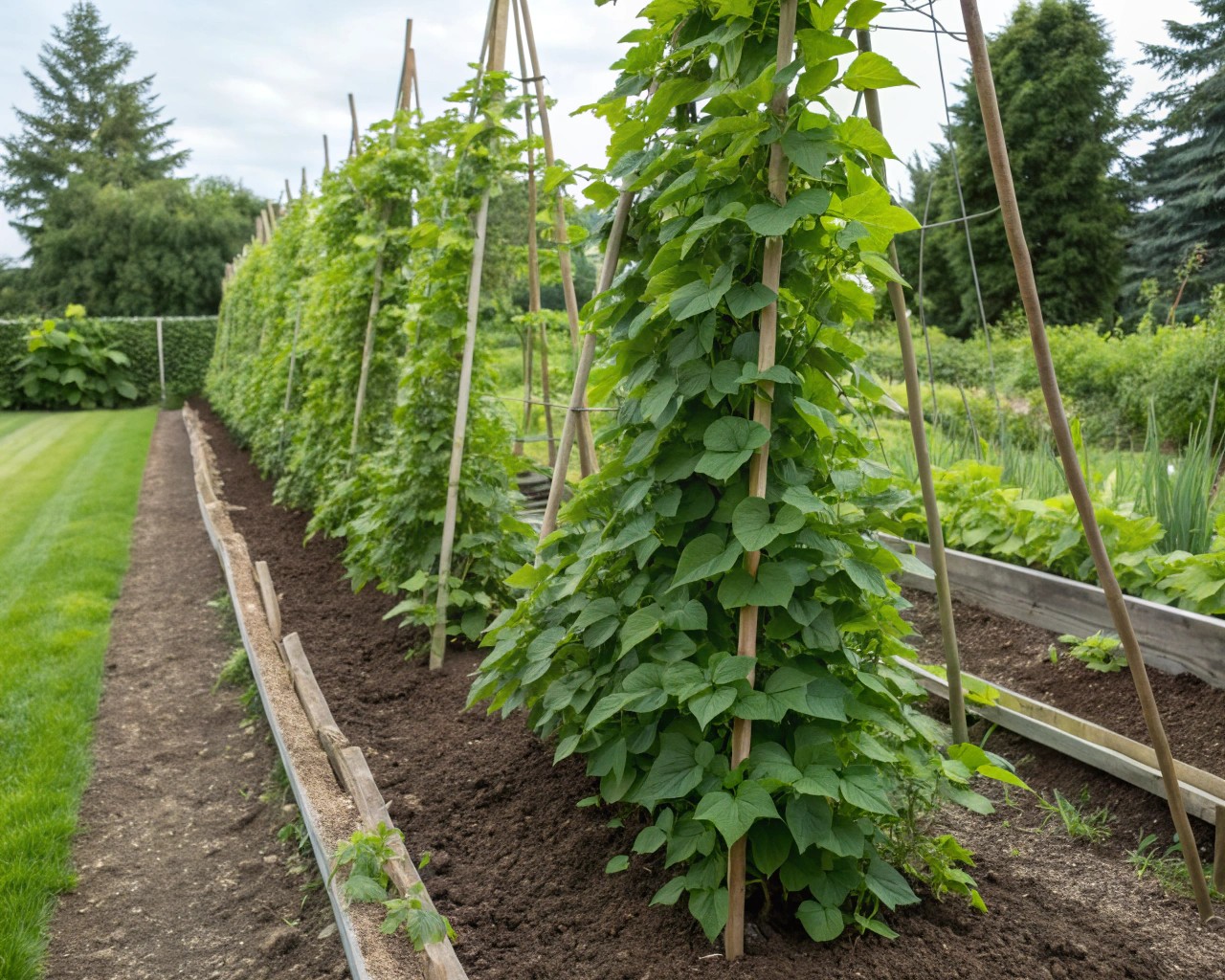 Effective watering and mulching methods for black beans in a home garden.