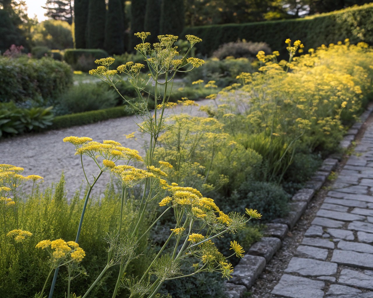 Maximize pollinator support by sowing fennel seeds regularly and allowing flowers to set for natural reseeding.